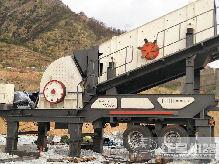 移動錘式破碎機+振動篩，一步到位進料粒度大