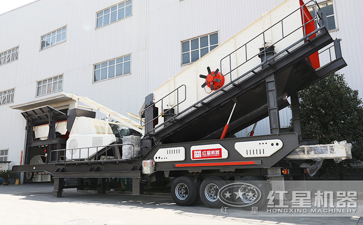 石英石移動重錘破+篩分一體機，一次成型，占地面積小，砂廠必備 