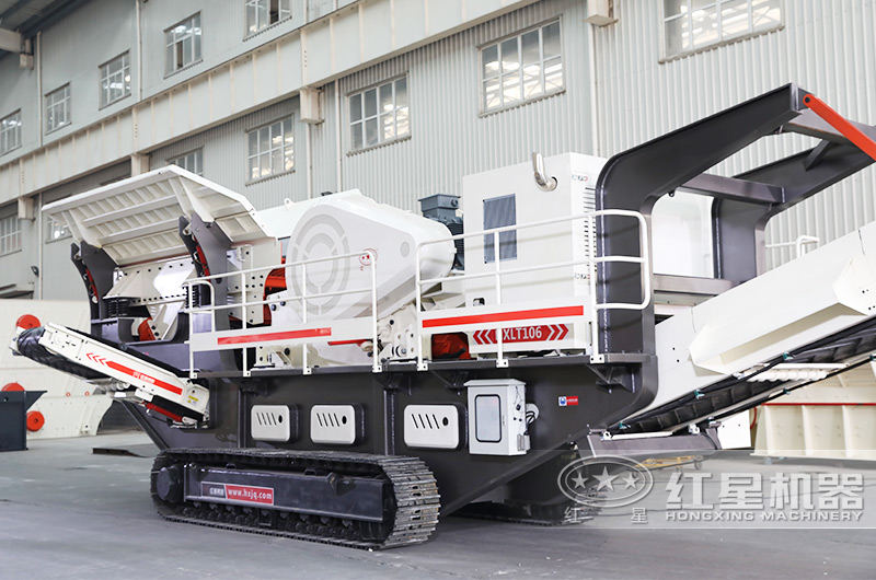 混凝土打砂履帶移動破碎站，配顎破機+給料機，粗碎專用 