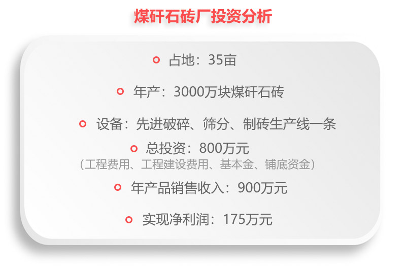 煤矸石磚廠投資分析，利潤一覽表