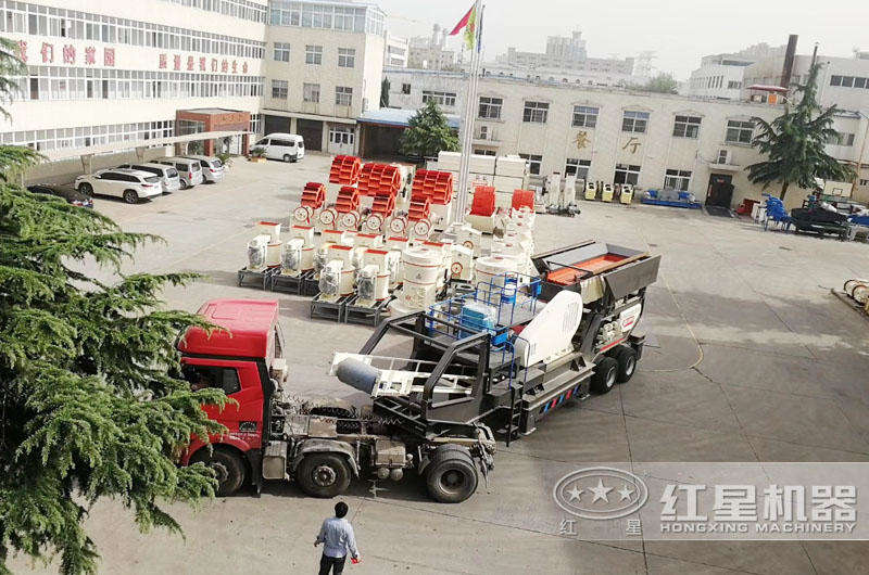 紅星移動制砂機價格便宜,發往客戶現場 紅星移動制砂機價格便宜,發往客戶現場